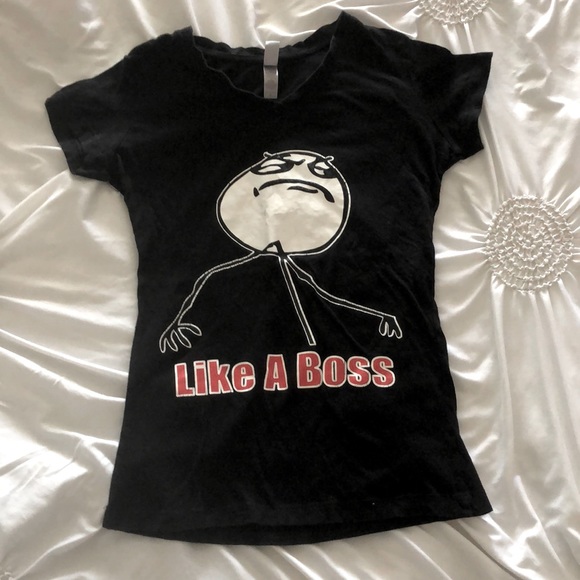 Next Level Apparel | Tops | 525 Black Like A Boss Meme Vneck Shirt ...